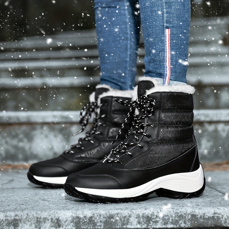 Women's Solid Color Boots Slip Round Toe Low top Velvet Warm - Temu  Netherlands