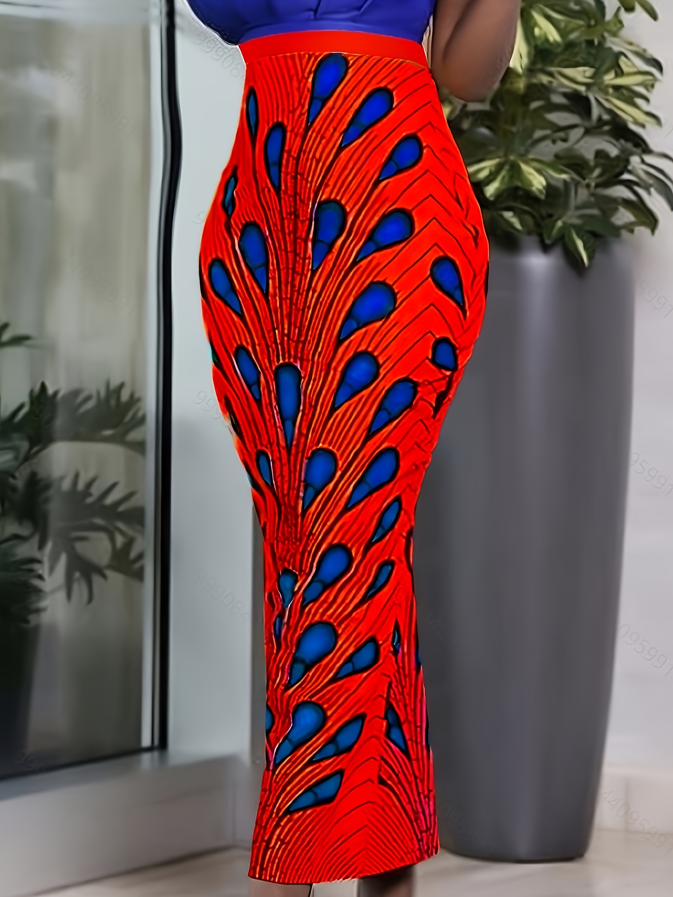 Red Bodycon Maxi Dress For Plus Size Women Elegant African Style