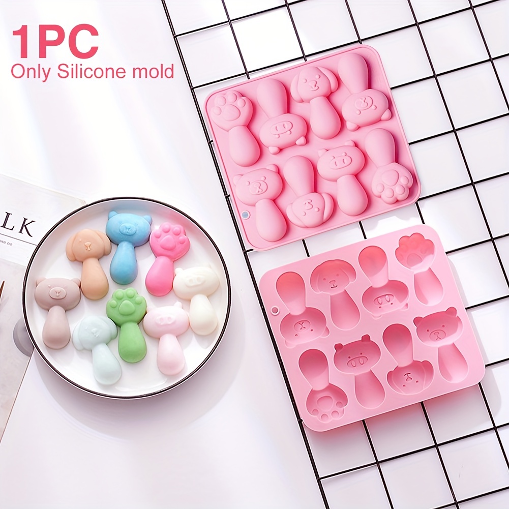 Gummy Molds Silicone Shapes 8PCS Non-stick Candy Gummy Bear Molds