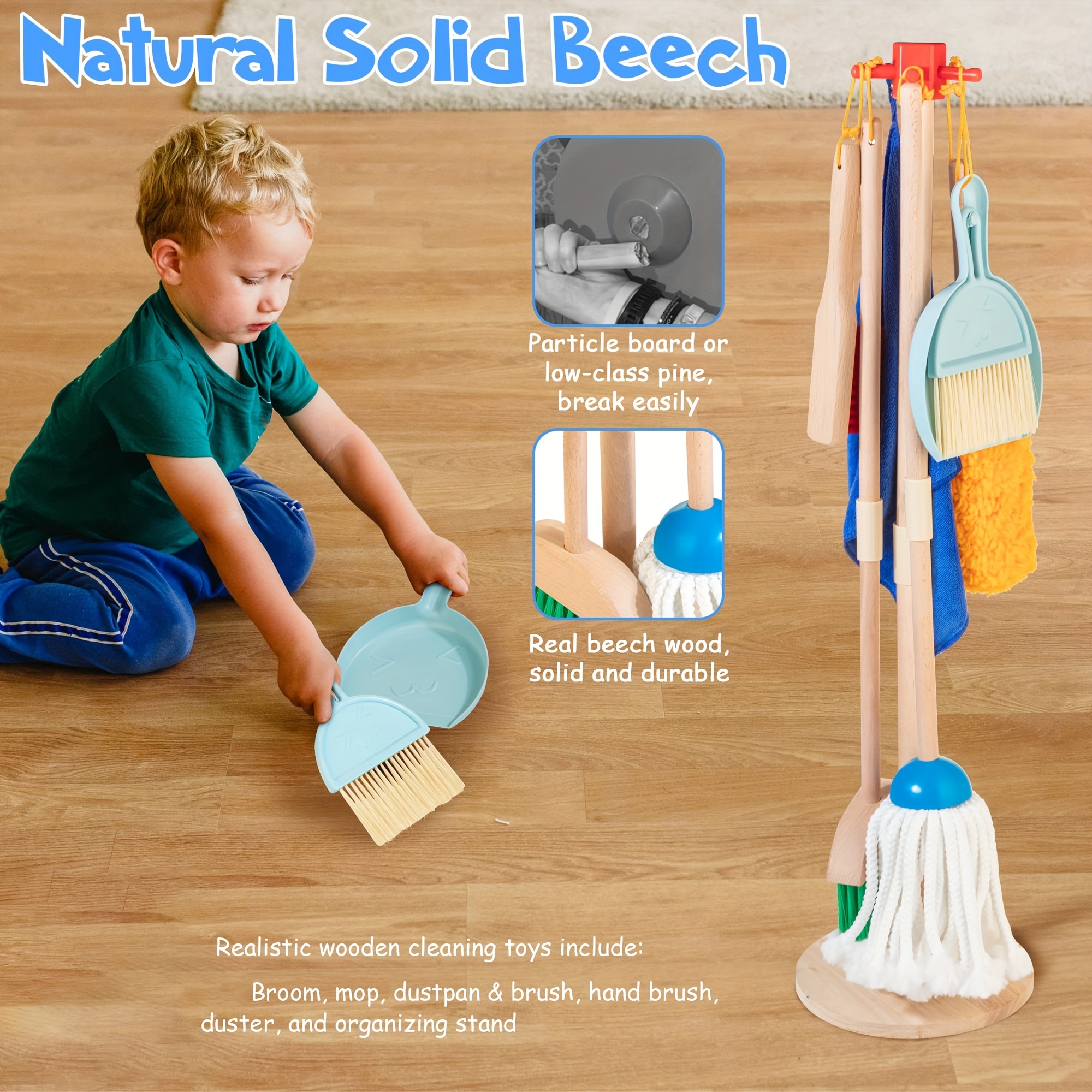 Kid'S Cleaning Tool Set, Pretend Play Toy, Color Shipped Randomly
