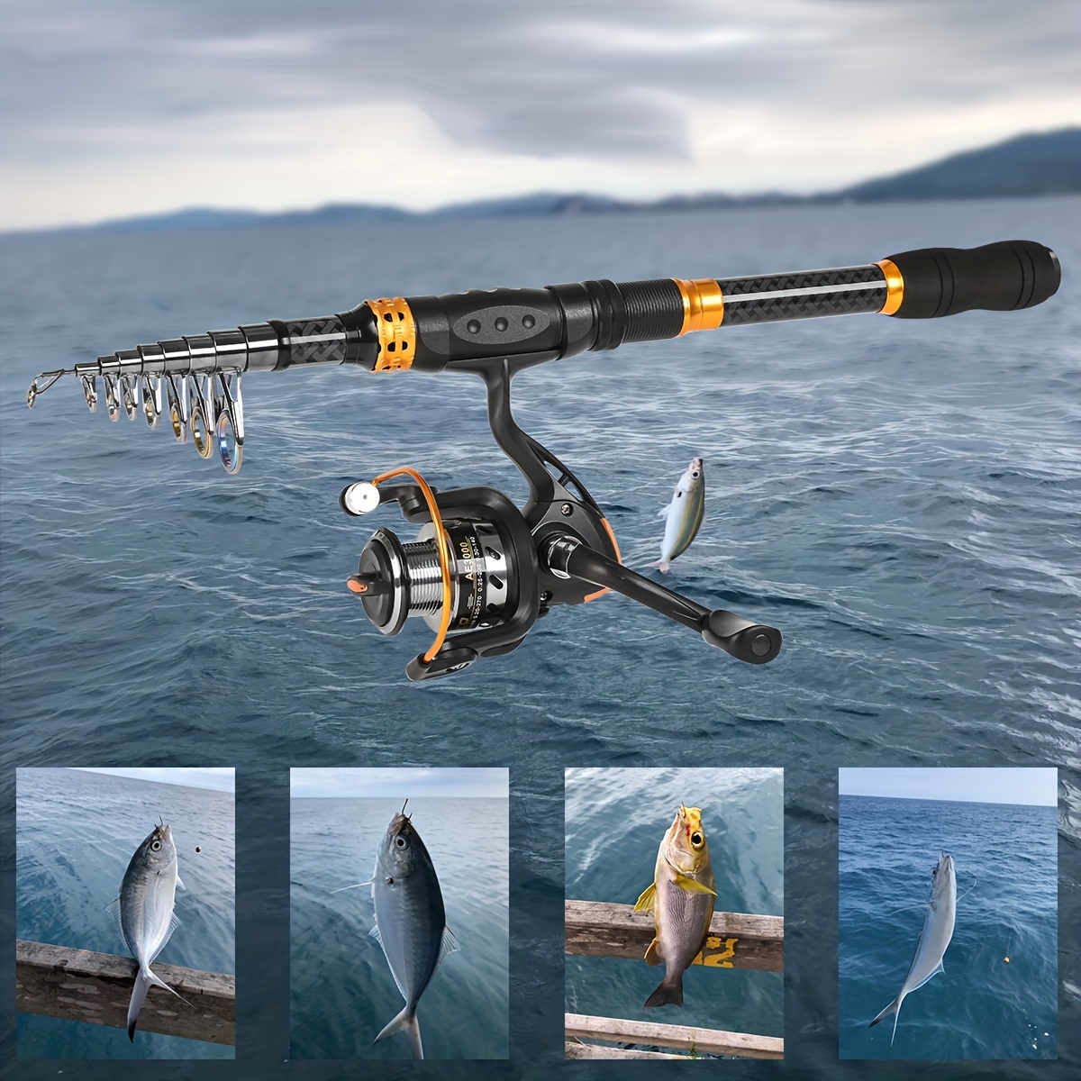 Leofishing Fishing Rod Spinning Reel Combos Kit Including / - Temu United  Kingdom