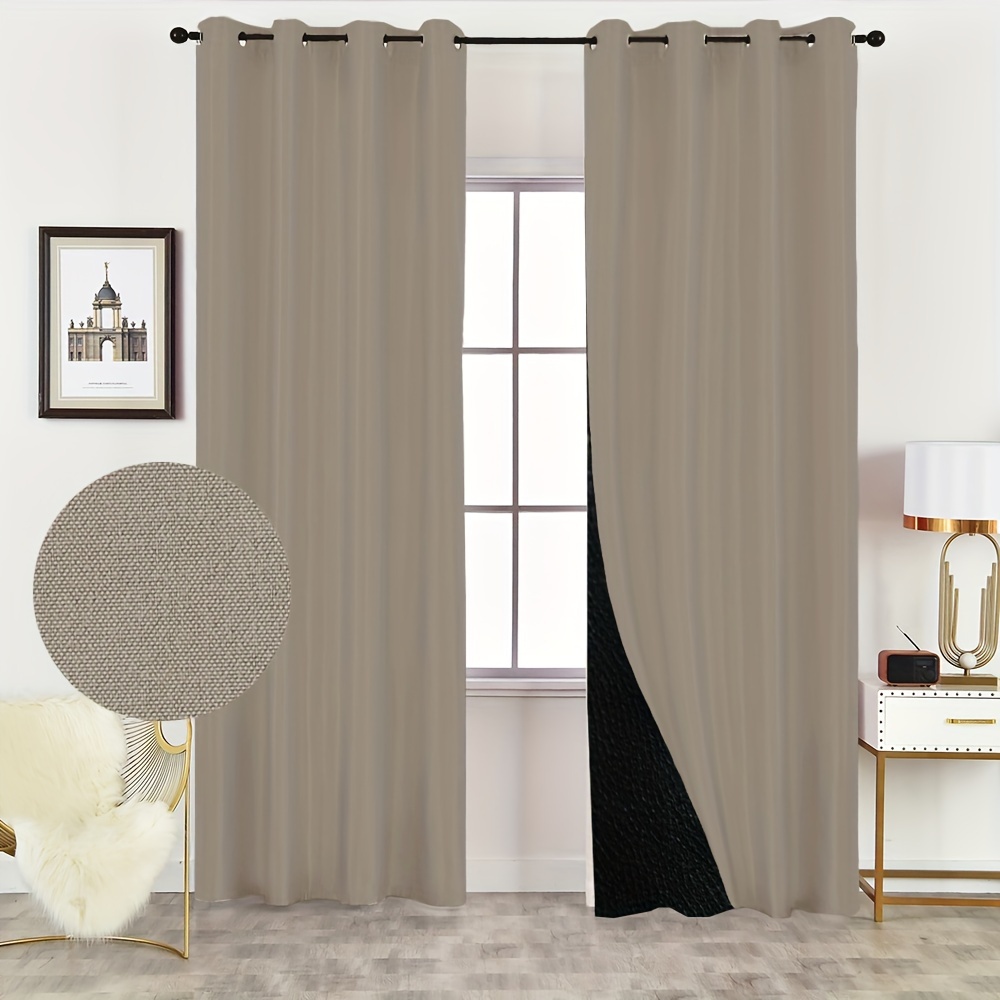 Cortinas opacas de velcro sin perforación, paneles de cortina, ventana de  bahía de dormitorio, cortinas transparentes translúcidas y opacas,  adecuadas