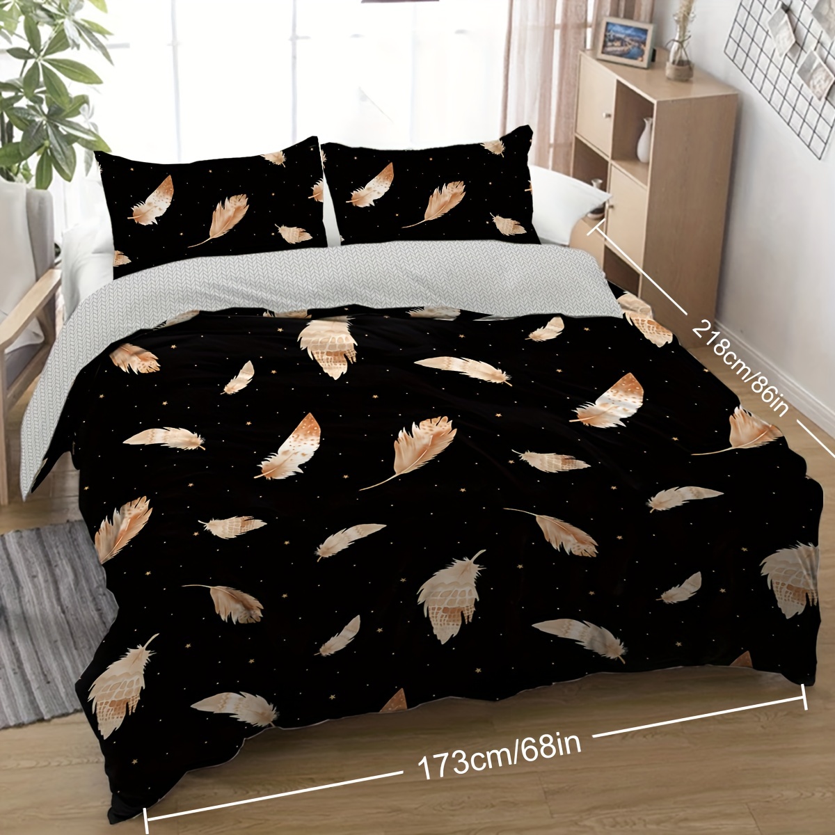 Black feather duvet sale