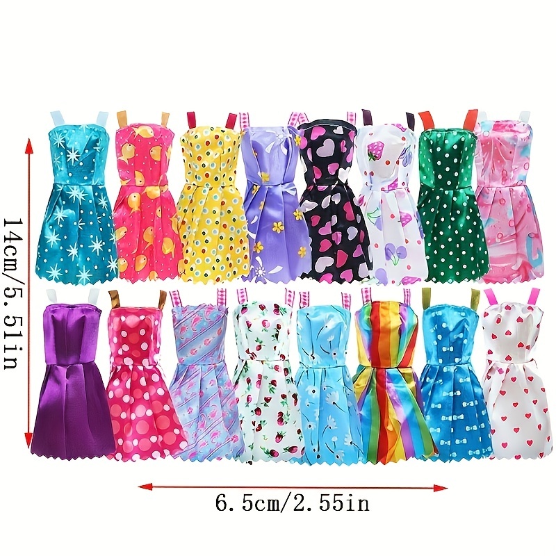26pcs Mixed Style Mini Skirts, Necklace, Shoes Doll Accessories Set