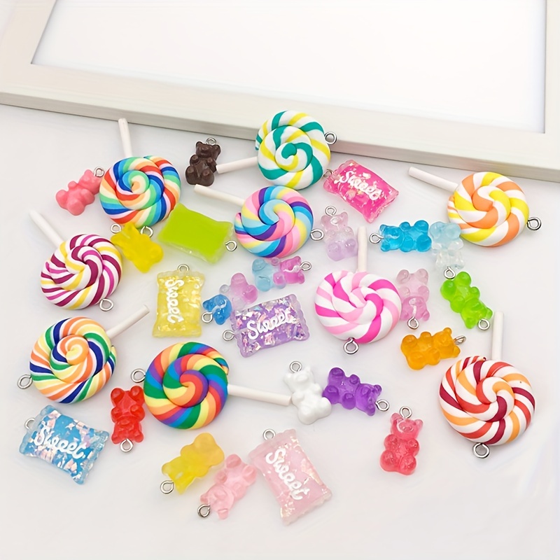 Resin Cute Fake Candy Set, Mixed Assorted Candy Mud Beads, Diy Craft  Decoration Scrapbooking Jewelry Making Supplies - Temu