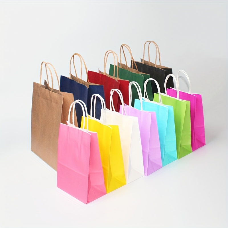 10Pcs Festival Gift Kraft Bag Green Shopping Bags DIY