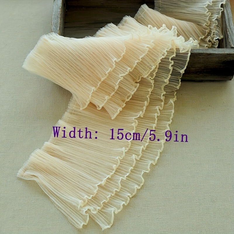 2 Yards Wide Two layer Ruffle Mesh Pleated Lace Trim Diy - Temu