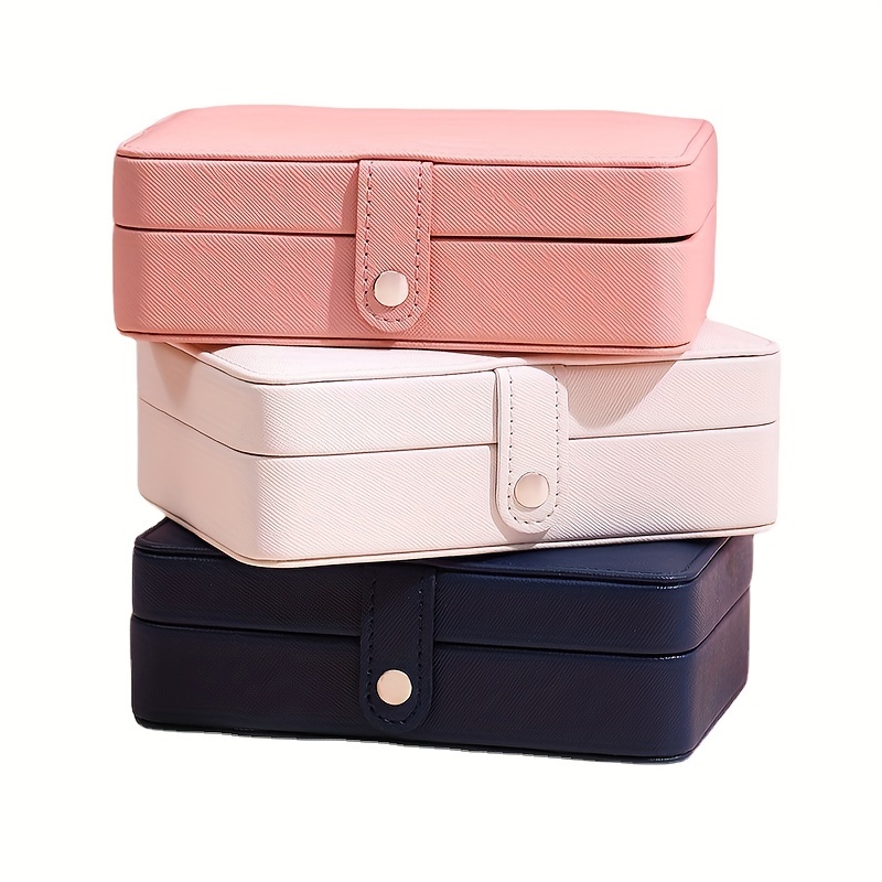 SUA Jewelry Box for Women, Portable Double-Layer Jewelry Storage Box,  Earrings, Rings, Necklaces, Bracelets, PU Leather Compact Portable Jewelry