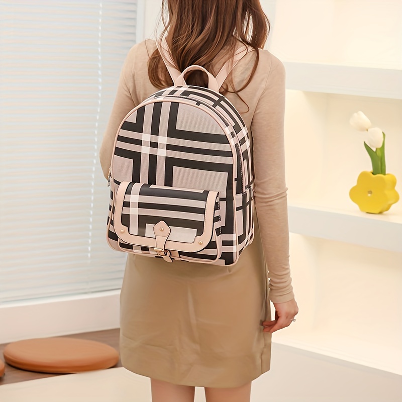 Mini hot sale plaid backpack