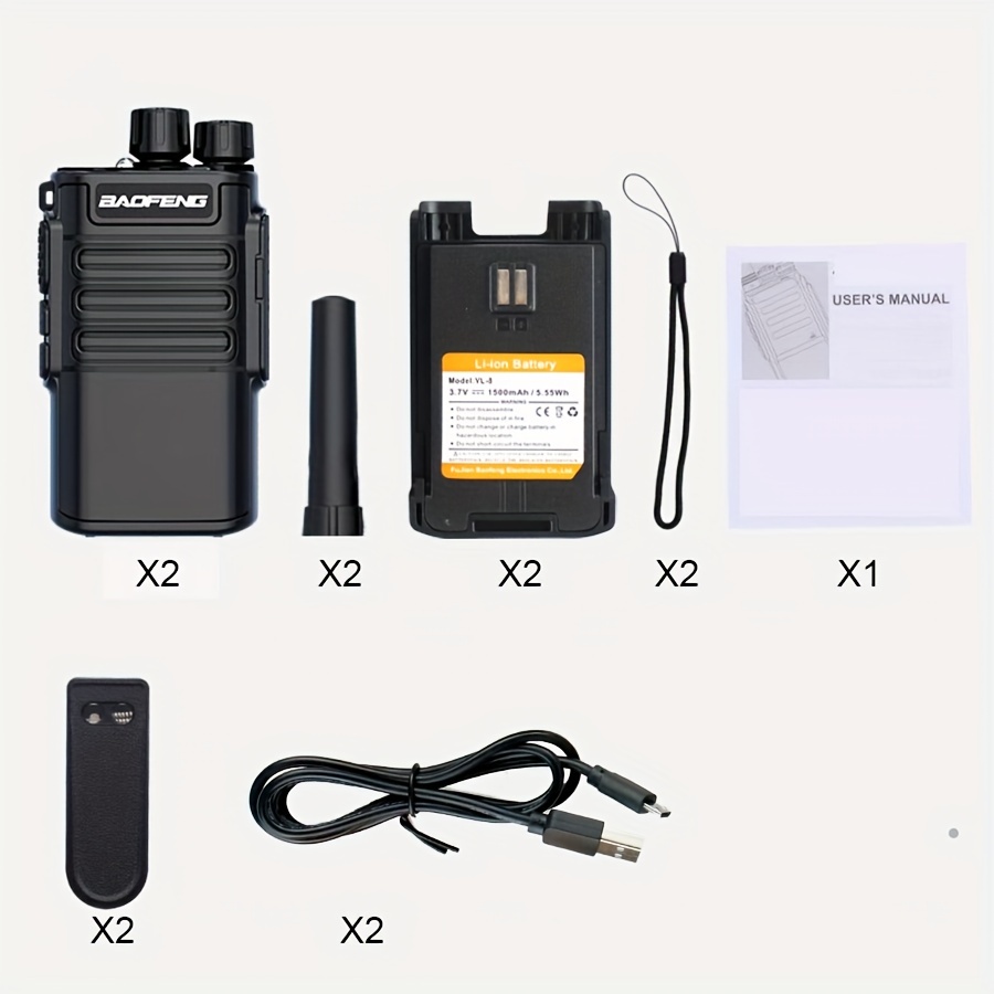 Baofeng Walkie Talkies Rechargeable Long Range Two-way Radio With Earpiece,  Way Radio Uhf Handheld Walkie Talkie With Flashlight, Li-ion Battery And  Charger Temu Australia