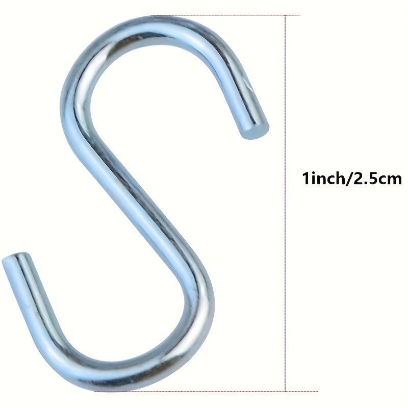 100PCS Coat S Hook For Kitchen Hooks For Hanging Wire Hooks Metal S Hooks