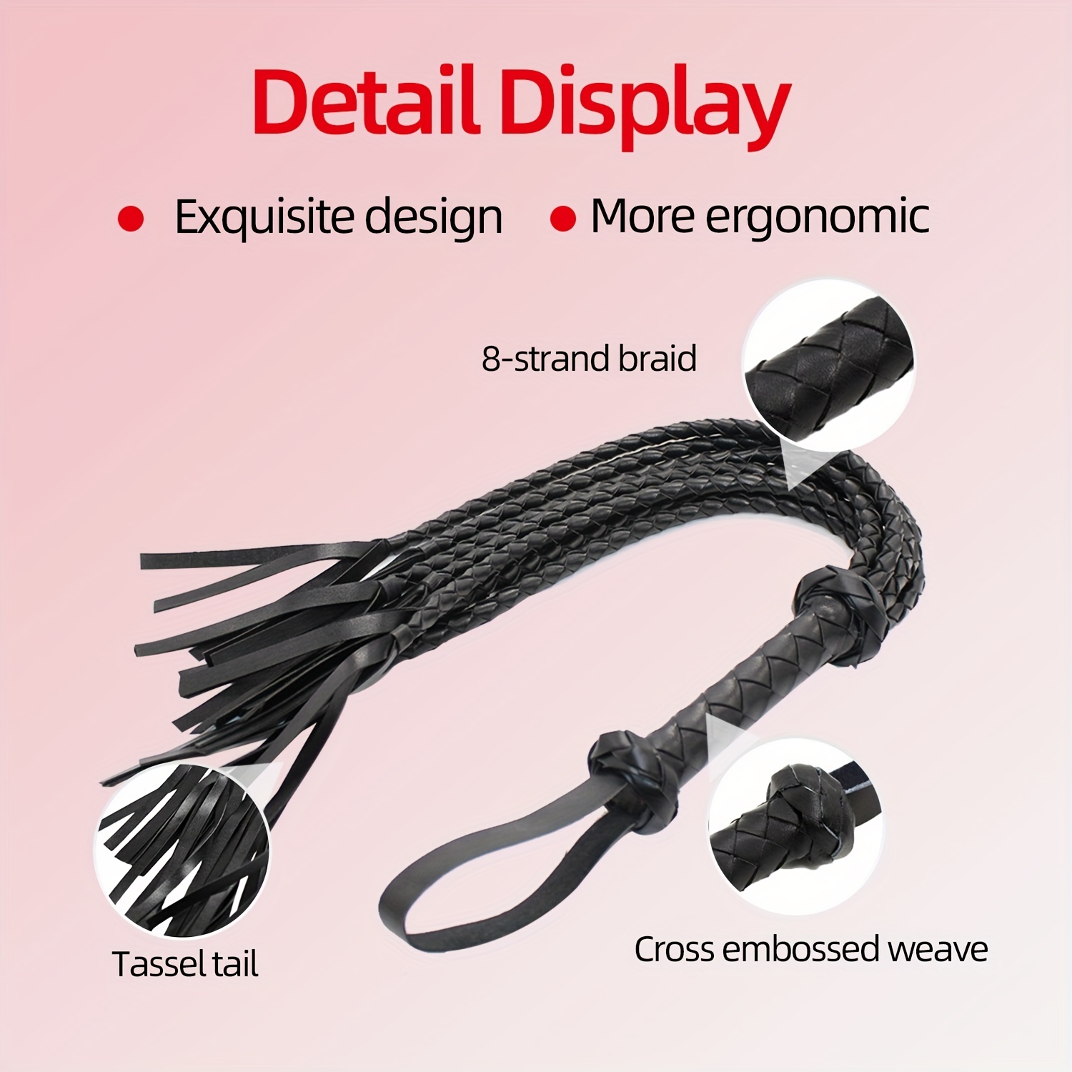 Sex Bondage Toy Whip Sm Leather Sex Role Play Training Whip Sex Toy for  Couple Flriting Whip for BDSM Role Play