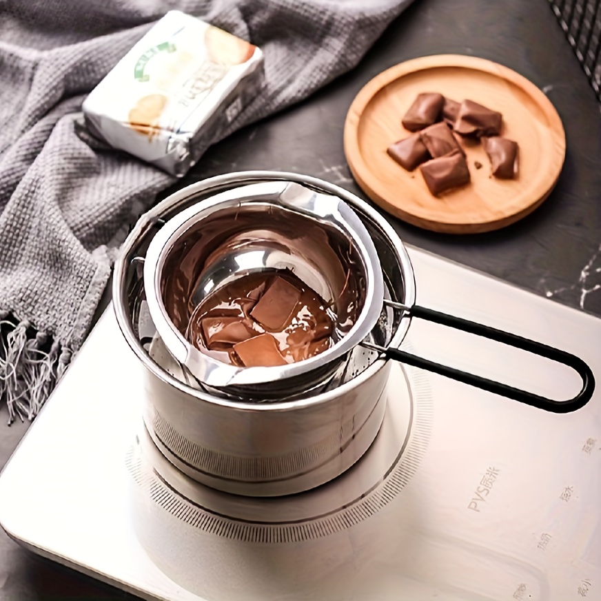 Double Boiler Pot Set Stainless Steel Melting Pot with Silicone Spatula for  Melting Chocolate,Soap,Wax,Candle Making