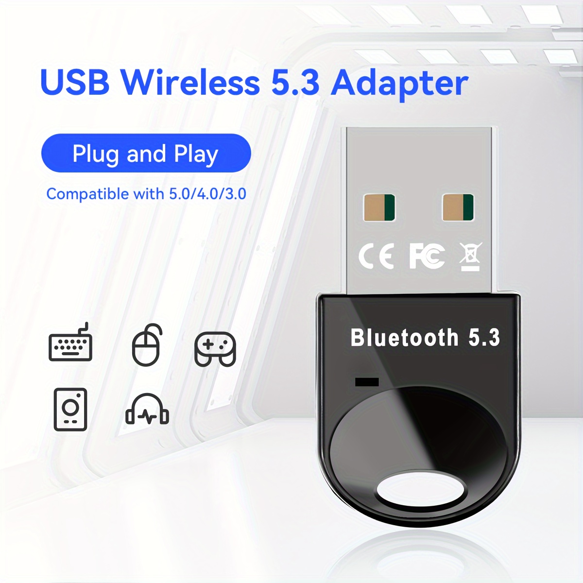 Bluetooth Adapter for Pc Usb Bluetooth 5.3 Dongle Bluetooth 5.0 5 0  Receiver for Speaker Mouse