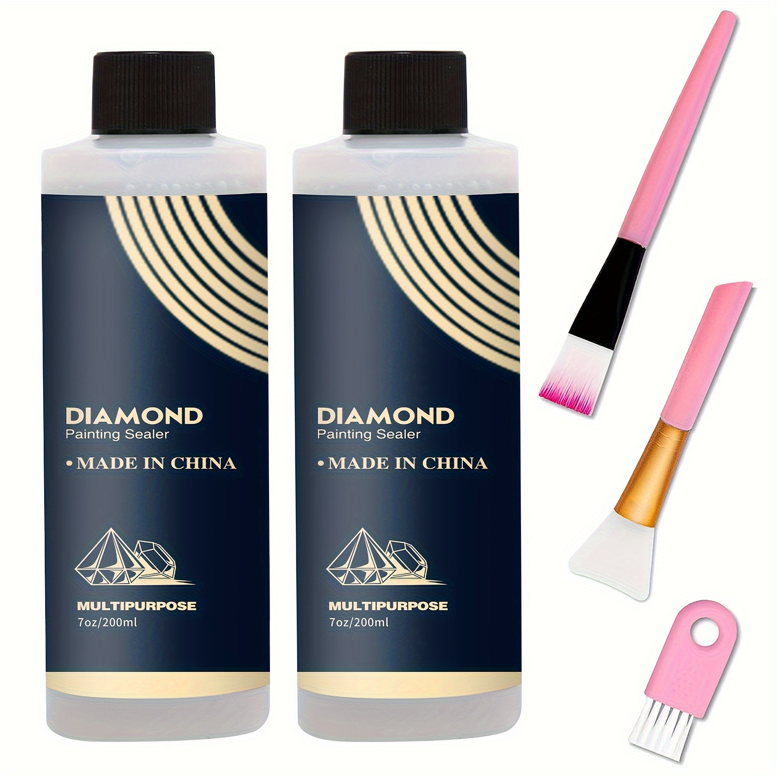 Updated Diamond Painting Sealer 250ML with Silicone Brush, 5D