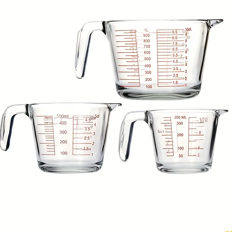 Glass Measuring Cups, High Borosilicate Tempered Glass Liquid Measuring Cup  With Handle, Glass Measuring Cup Set For Kitchen Or Restaurant, Easy To  Read, Kitchen Gadgets, Cheap Items - Temu