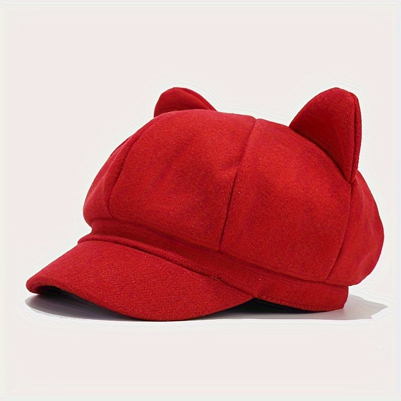 vintage cat ear beret hats men women cute british inspired  display picture 3