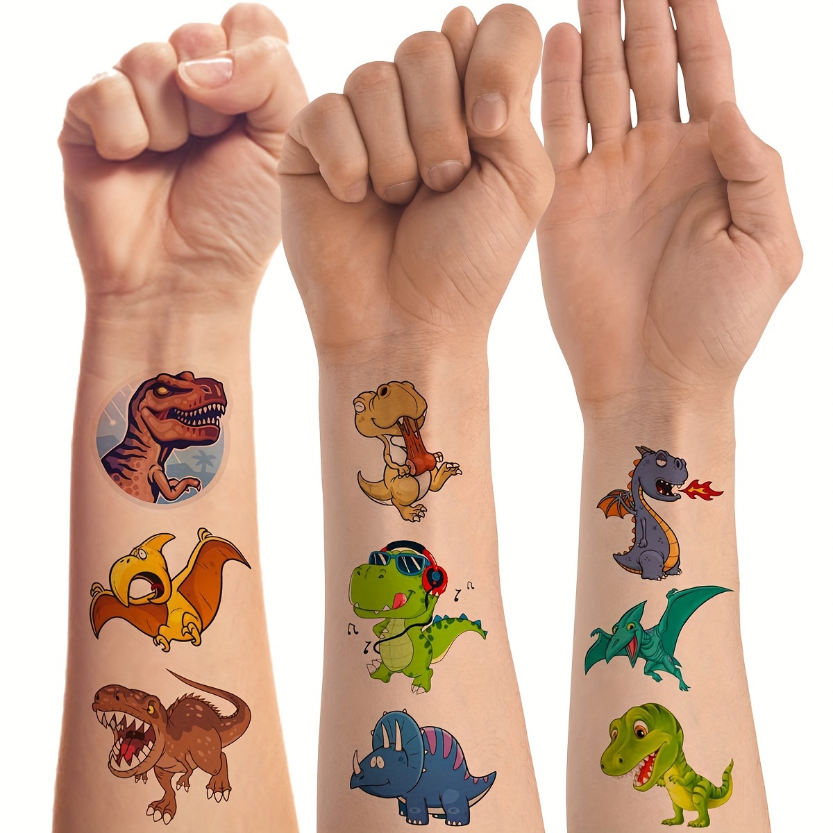 50 Pcs 3d Dinosaurios Tatuajes Temporales Niños Niñas - Temu