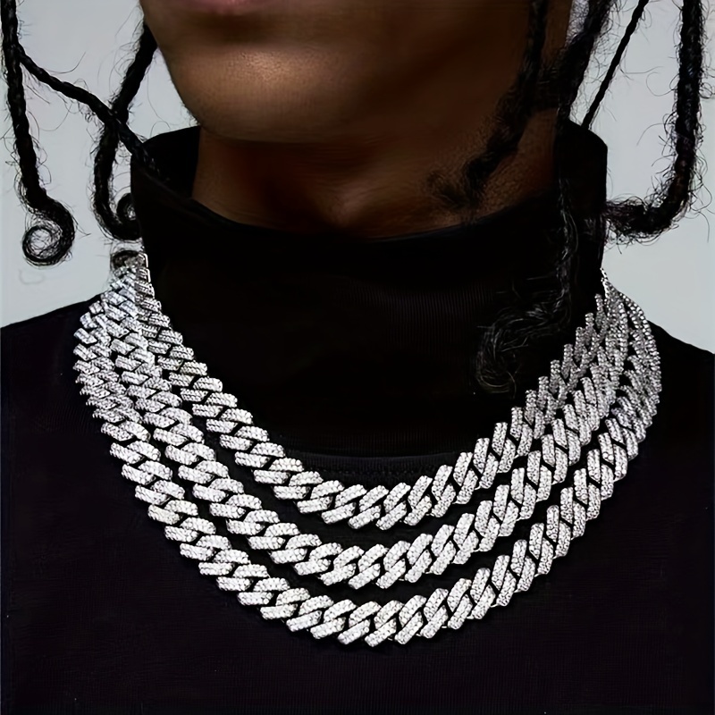 Miami Hip Hop Black and White Ceramic Cuban Chain Necklace Tide