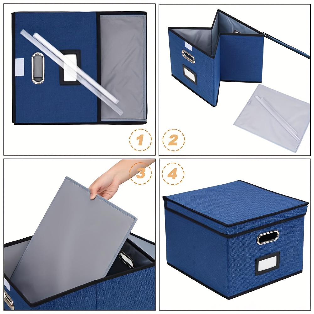 Document Organizer File Boxes For Hanging Files With Lid - Temu