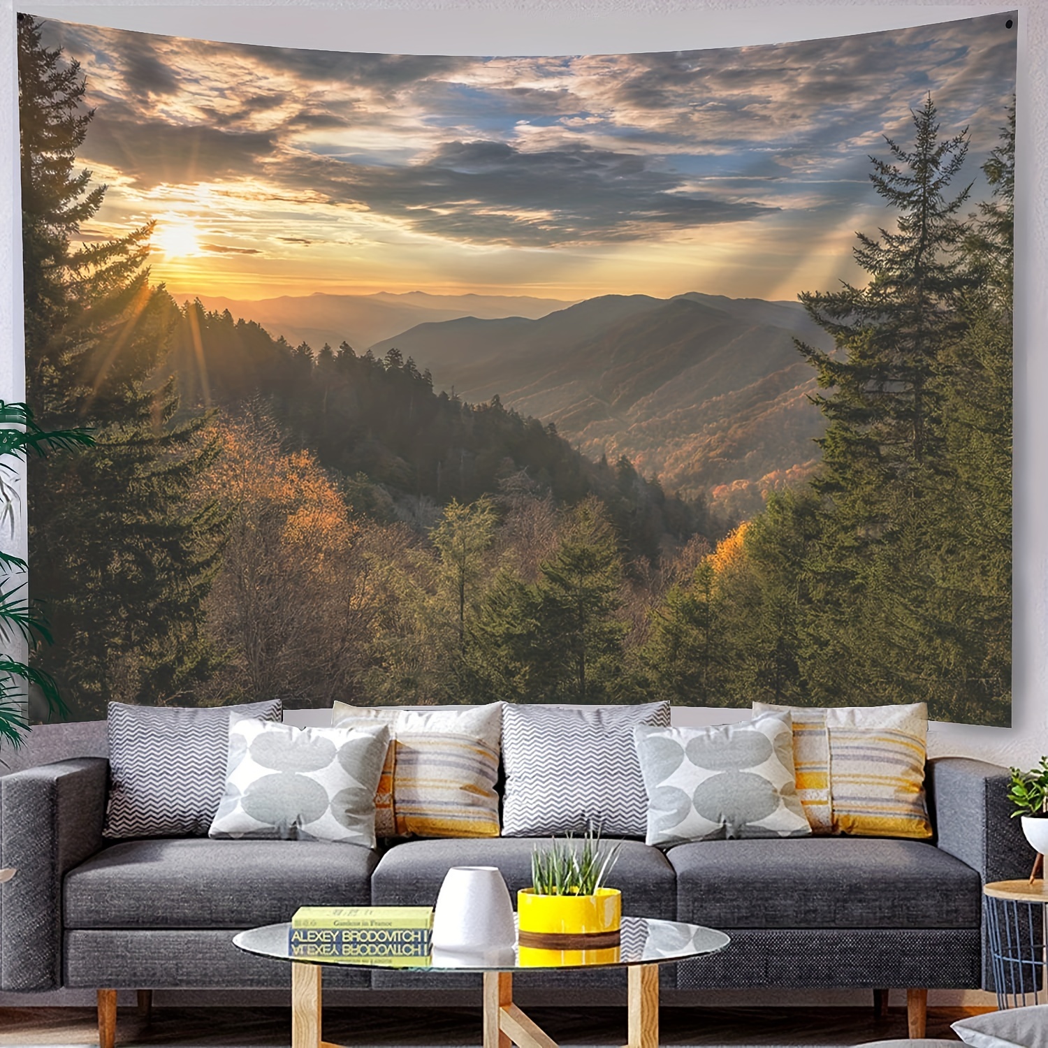 Forest Tapestry Polyester Tapestry Wall Hanging For Living - Temu