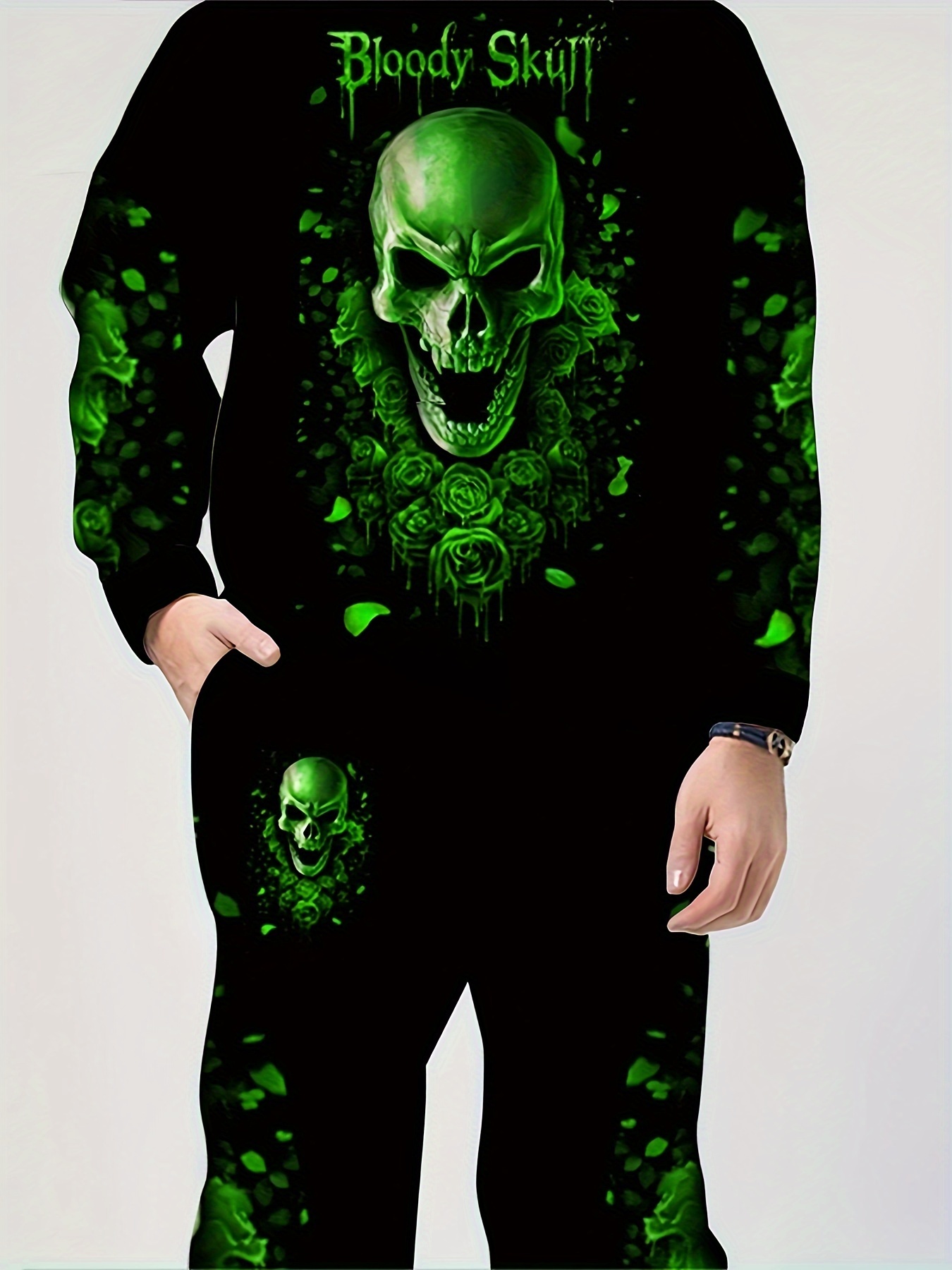 halloween men's outfits 3d skull print hooded sweatshirt Temu Mexico