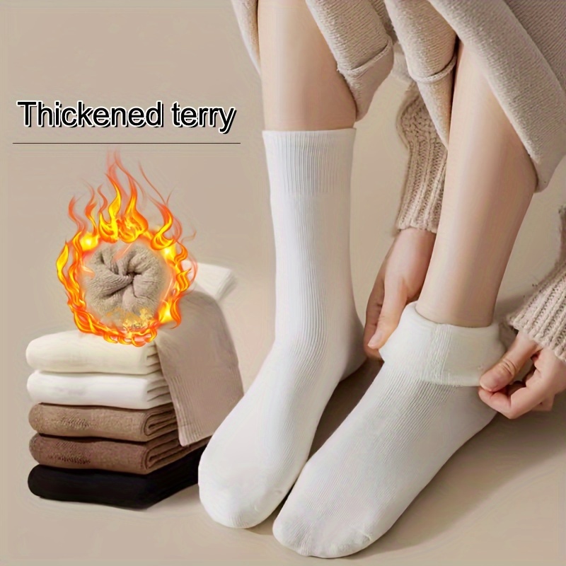 1 Par Calcetines Térmicos Hombre Gruesos Cálidos Terry - Temu