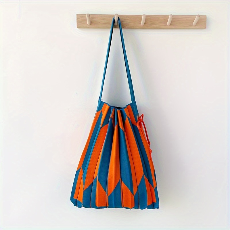 TEMU Fashion Colorblock Handbag, Large Capacity Handbag, Women's Casual Handbag For Shopping