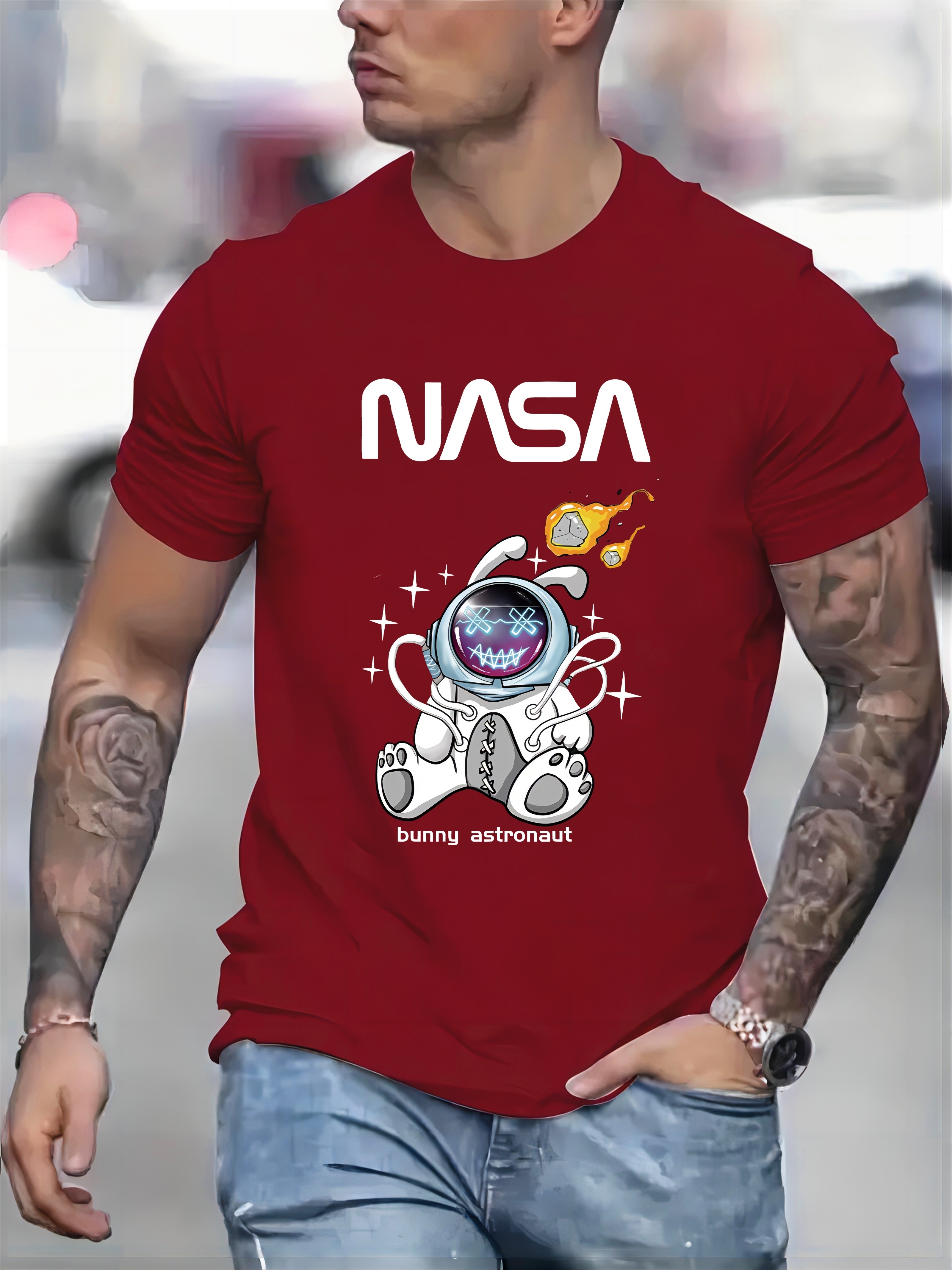 Nasa Astronaut Print Camiseta Gr fica Hombres Camisetas Temu Chile