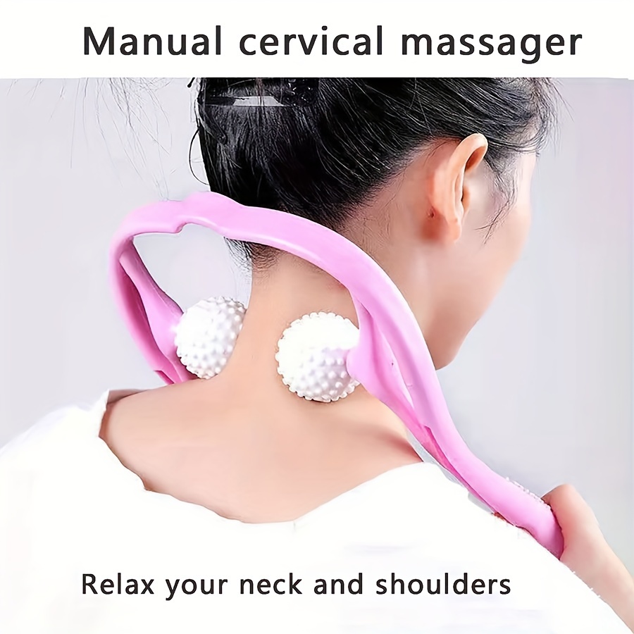 Manual Roller Neck Massager, Ergonomic Handle Handheld Roller Neck