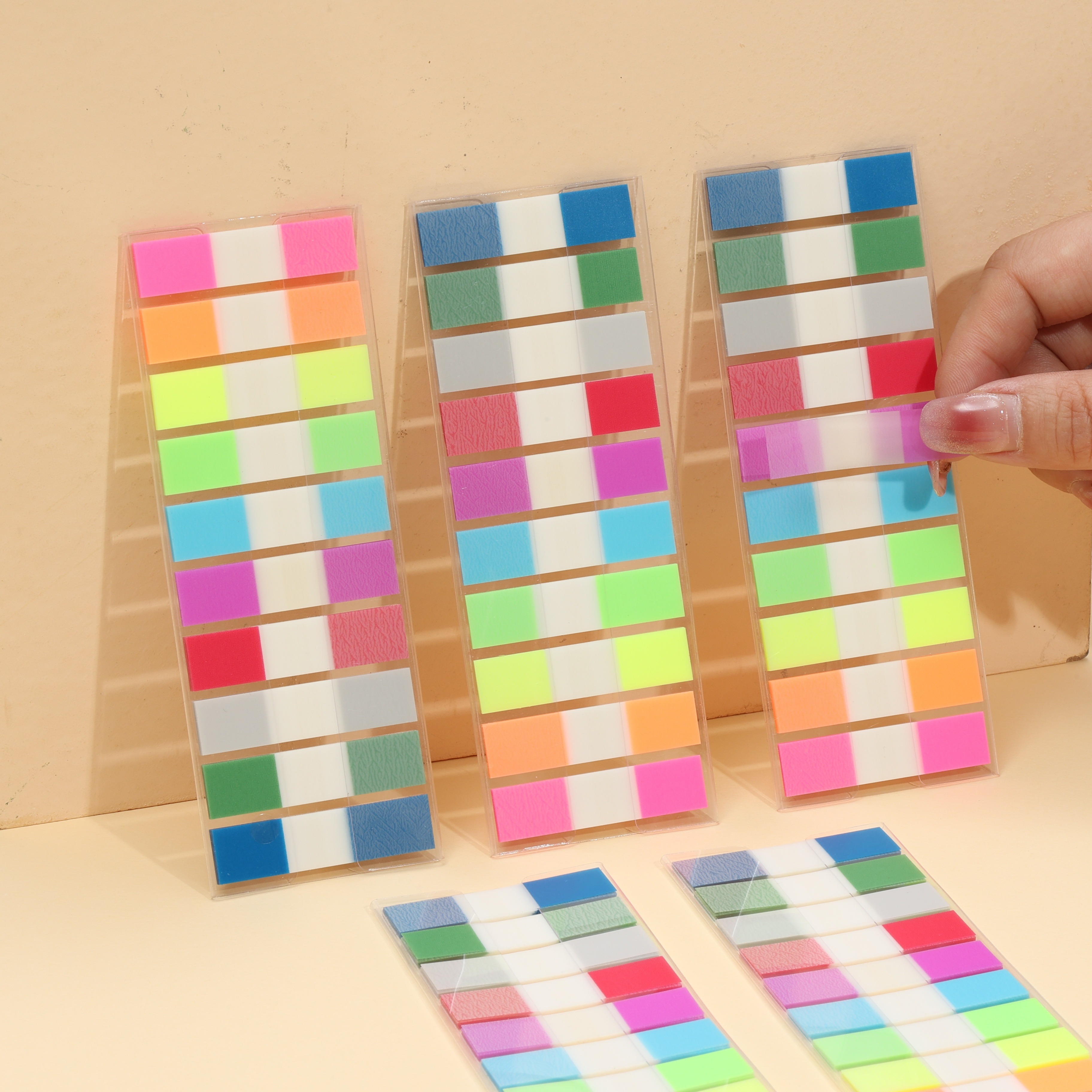 

1000 Sheets (5packs) Transparent Sticky Notes, 10-color Water Proof Tabs - Colorful Sticky Tabs To Help Organize Your Workspace