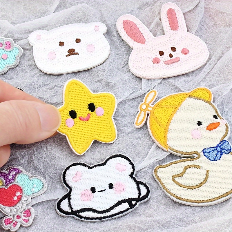 7pcs Cartoon Fabric Sticker, Self-adhesive, Seam Free Embroidery  Decoration, Hole Filling, Down Jacket Clothing, Pants, Torn Hole Patch  Sticker