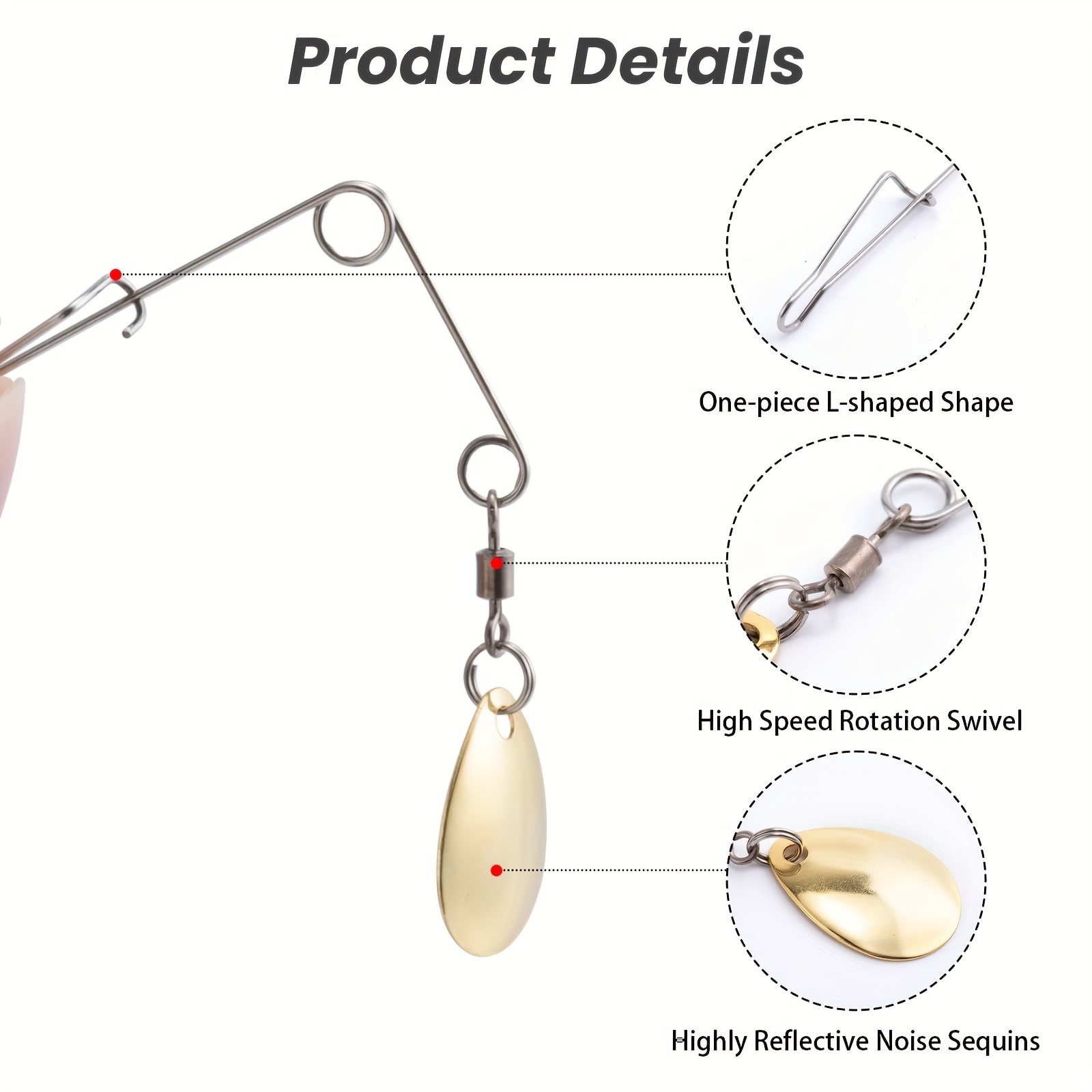 Stainless Steel Rotating Sequins Artificial Fishing - Temu