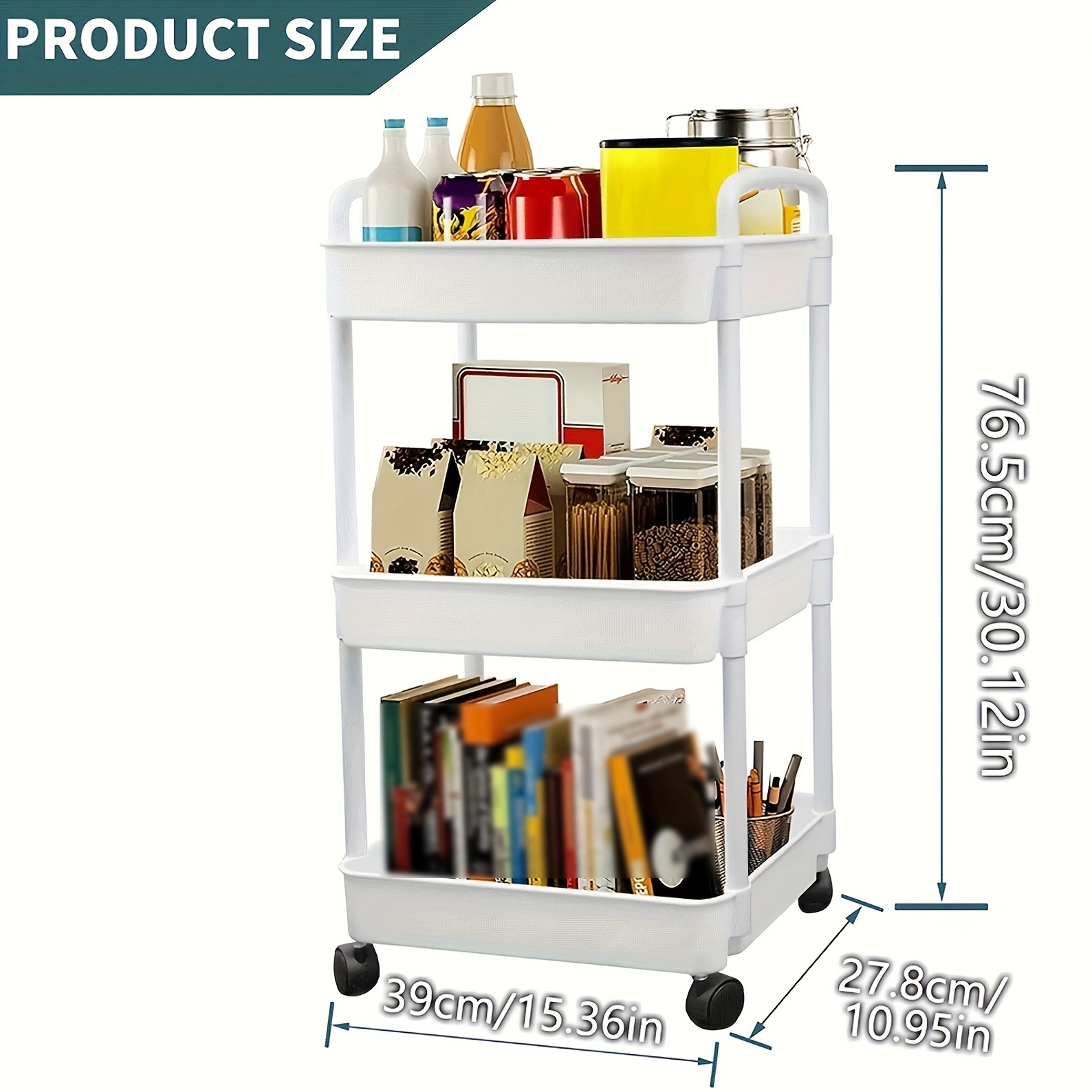 1pc Organizer Storage Clearance Cart 3-layer Bookshelf Storage Rack Office  Portable Bookshelf School Supplies Clearance