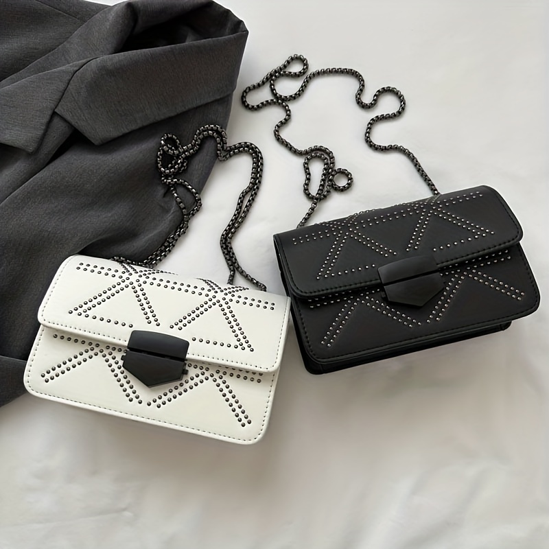 Vintage Crossbody Bag for Women PU Leather Small Square Bag Double-Zipper Shoulder Bag Lock Designer