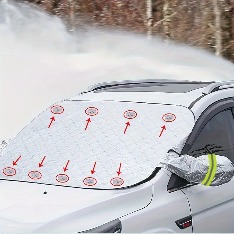 Auto-Windschutzscheiben-Schneedecke, ultimativer Schutz vor Schnee, Frost,  Hagel, Schneestürmen, wasserdicht, winddicht, mit unsichtbaren Magneten
