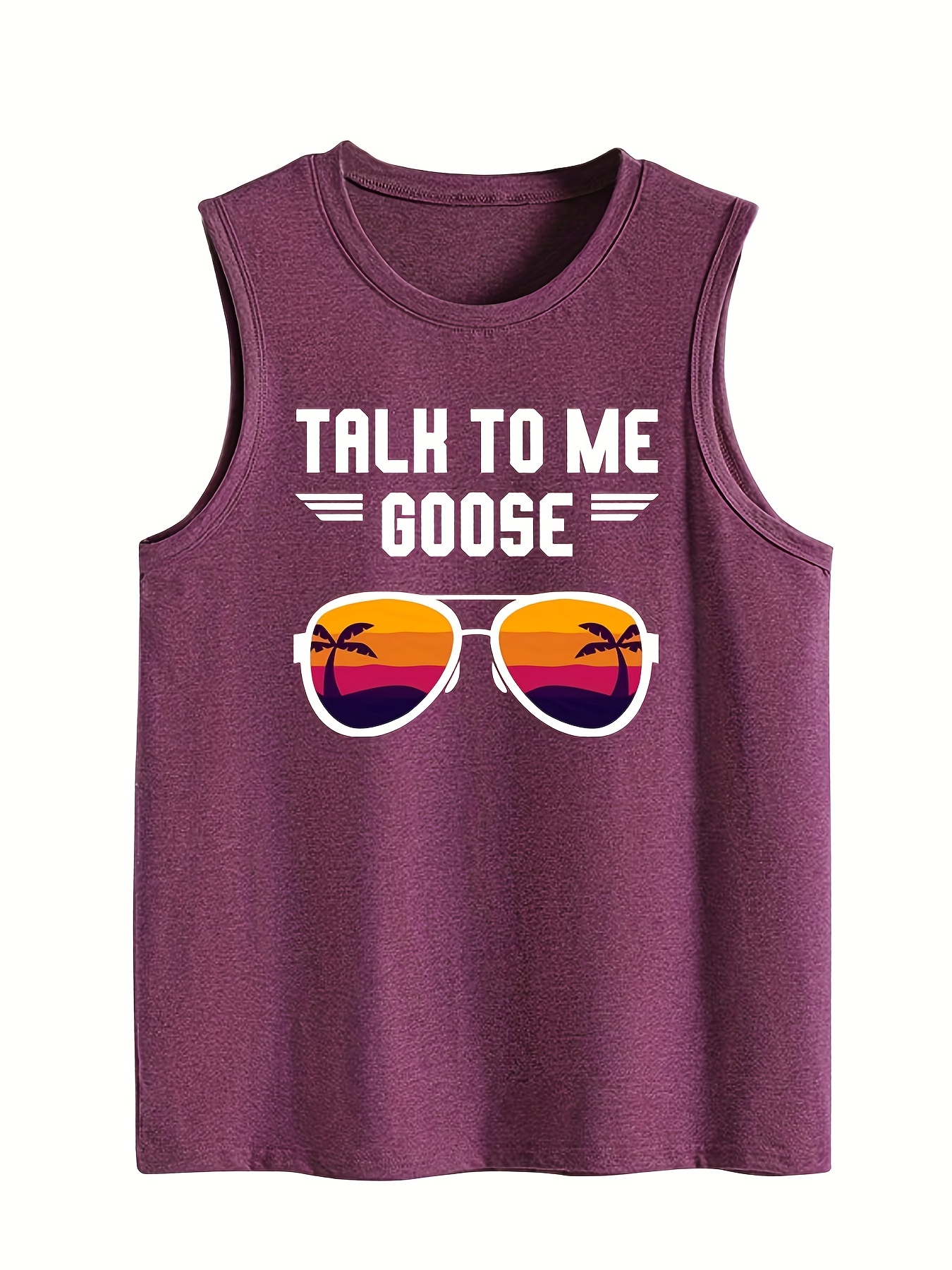 Talk To Me Goose & Sunglasses Print Graphic T-shirt, Casual Every Day Top,  Women's Clothing - Temu
