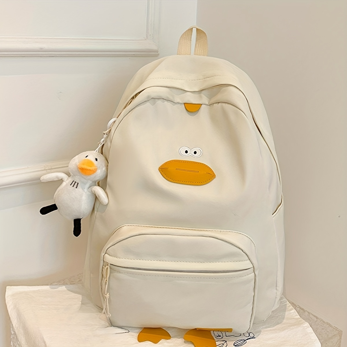 Kawaii Cute Cartoon Duck Backpack, Preppy Back To School Daypack, Casual  Travel Knapsack For Students Teens Girls - Temu