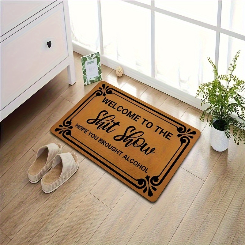 1pc Rectangular Doormat, Brown Area Rug, Plain Knitted Floor Mat, Suitable  For Indoor Decor Hotel Decor Christmas Decor Halloween Decor Easter Decor H