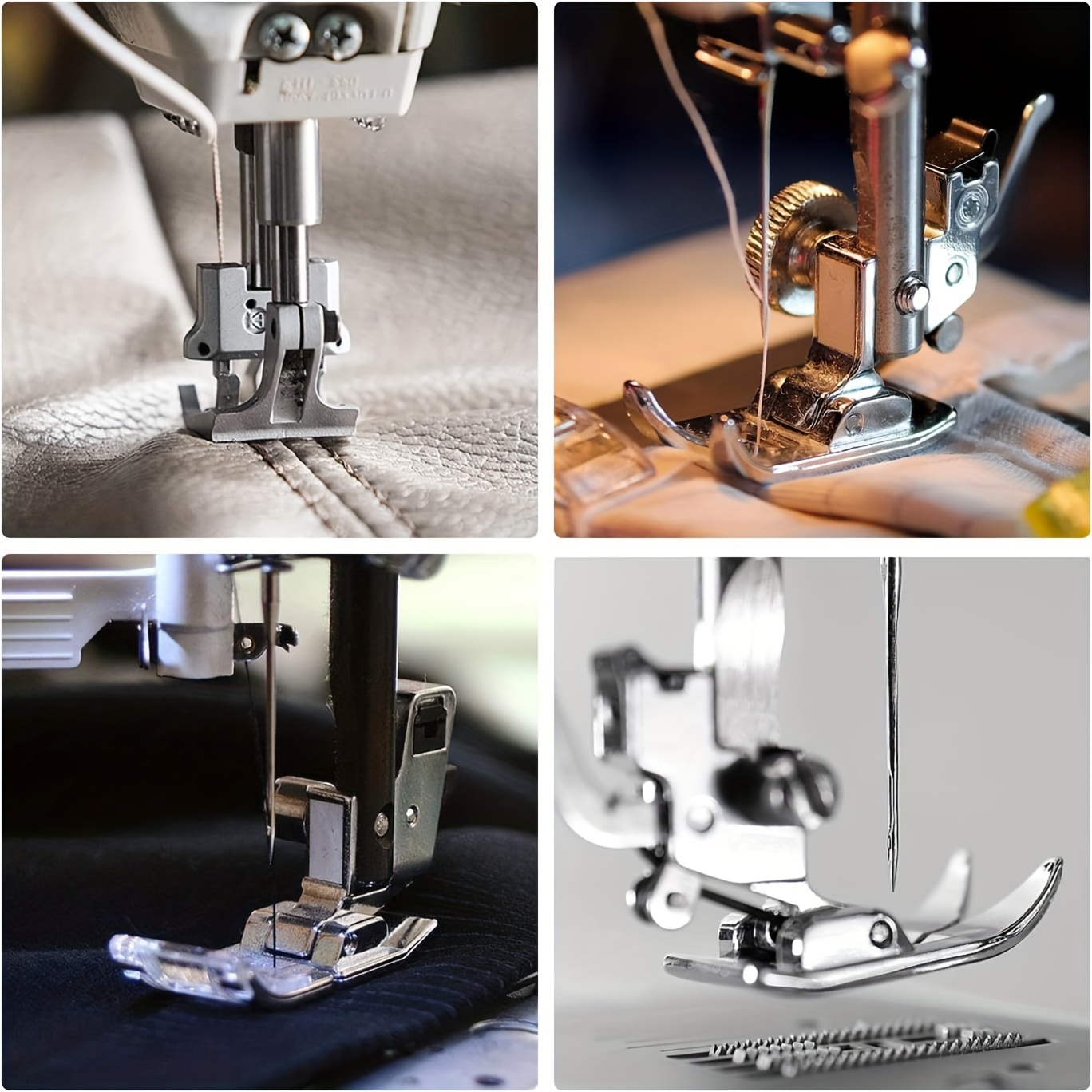 2pcs Household Multifunctional Sewing Machine Presser Foot Set - G Shape  Overlock, Binding, Hemming Foot