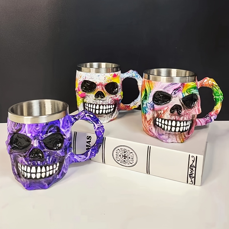 Stainless Steel Skull Warrior Beer Coffee Mug Beverage Drinking Cup Best  Gift For Birthday Men Woman Halloween Party Cup Day Of The Dead Gifts - Temu