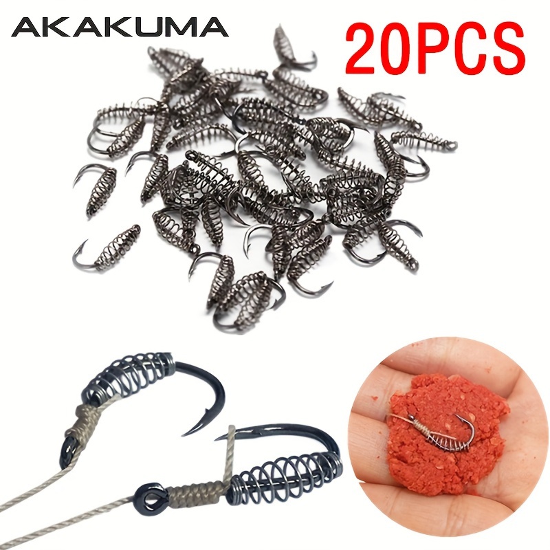 

20pcs/lot High Carbon Steel Spring Hook, Barbed Carp Fishing Jig, Fly Fishing Hooks With Eye