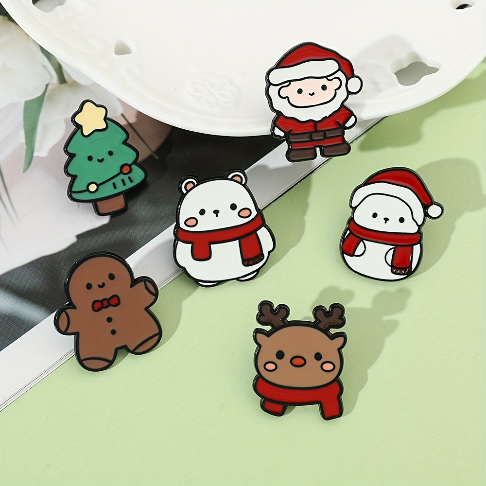 Cartoon Snowman Brooch Christmas Girls Cute Little Bear - Temu
