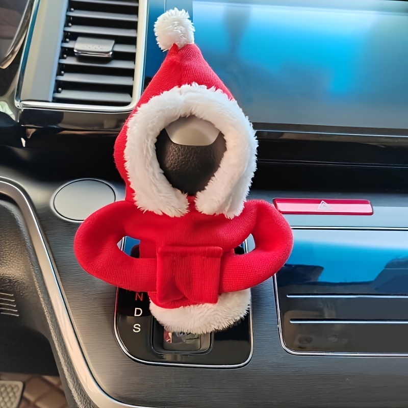 Car Transmission Cover Handle Cover Christmas Hoodie Santa - Temu