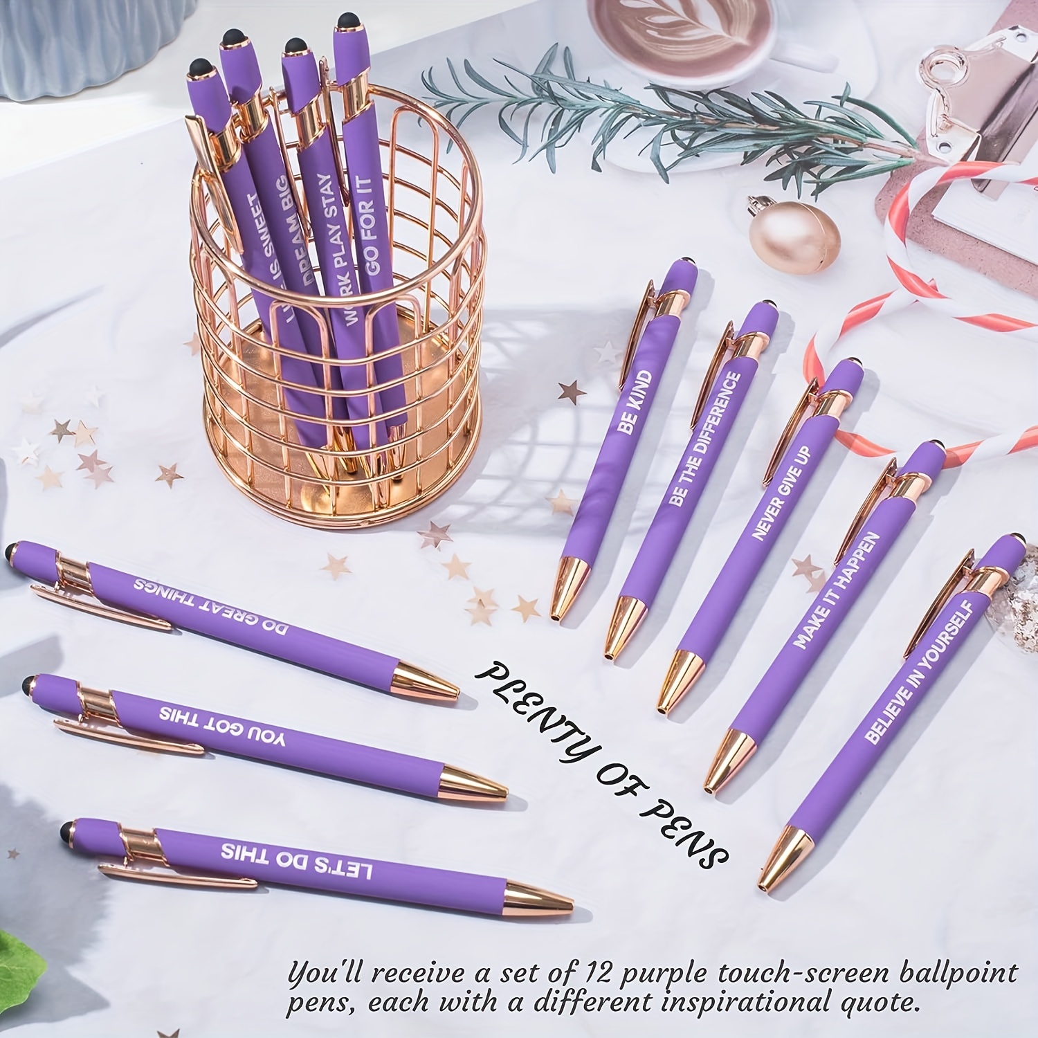 12 Pcs Inspirational Ballpoint Pens Funny Pen Quotes Pen