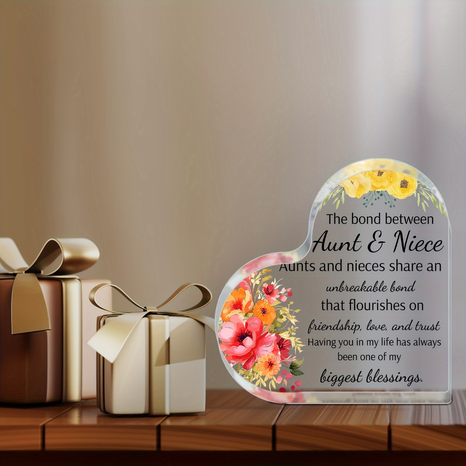 1pc aunt gift niece nephew aunt birthday gift acrylic heart Temu