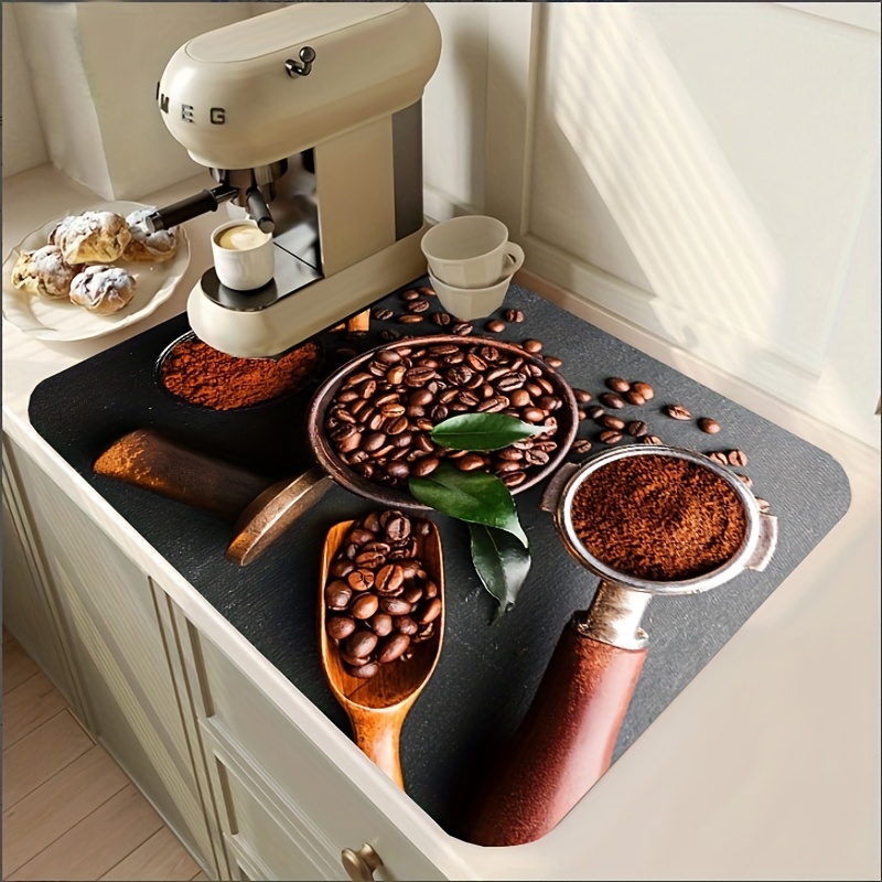 Large Kitchen Super Absorbent Mat Coffee Dish Draining Mat Drying Mat Quick  Dry Bathroom Drain Pad