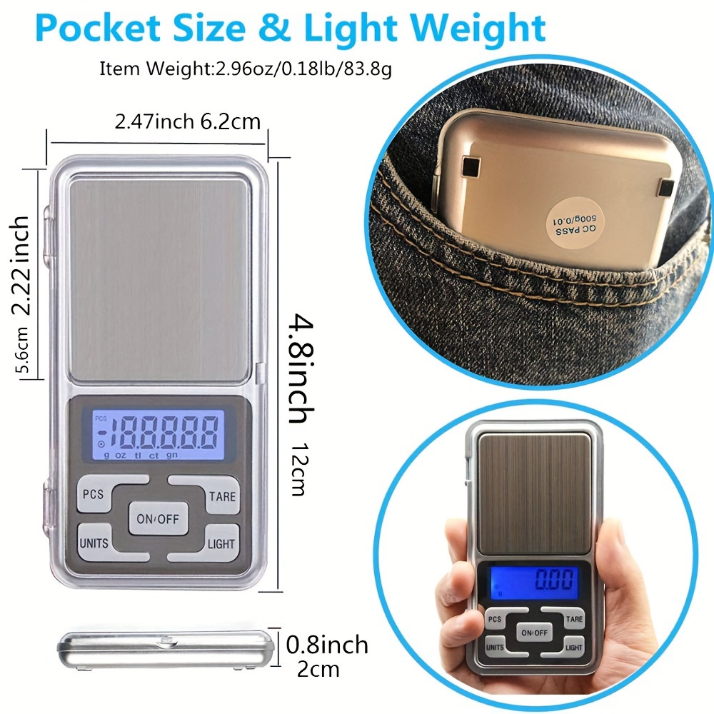 Precision Pocket Scale 200g x 0.01g, Digital Gram Scale Small Herb Scale Mini Food Scale Jewelry Scale Ounces, Women's, Grey Type