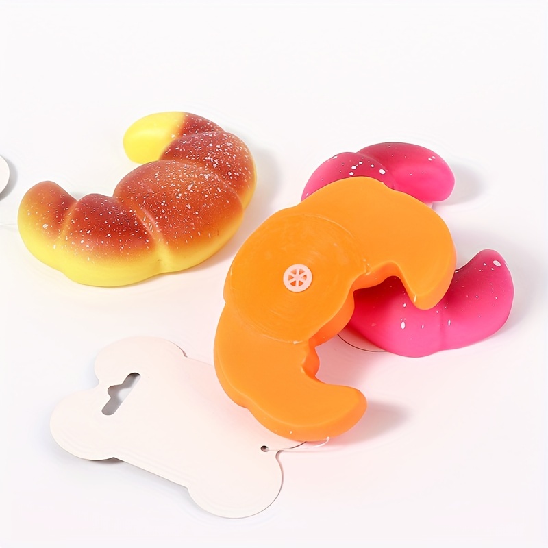 Croissant Shaped Pet Grinding Teeth Squeaky Plush Toy - Temu