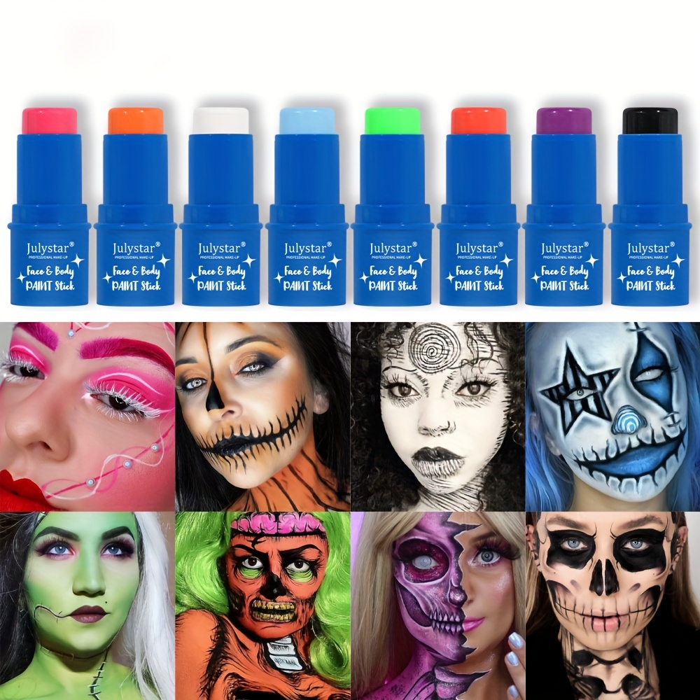 10ml Body Paint Art Glow Fluorescent Face Halloween Makeup Carnaval Cosplay  Kids Maquillage 